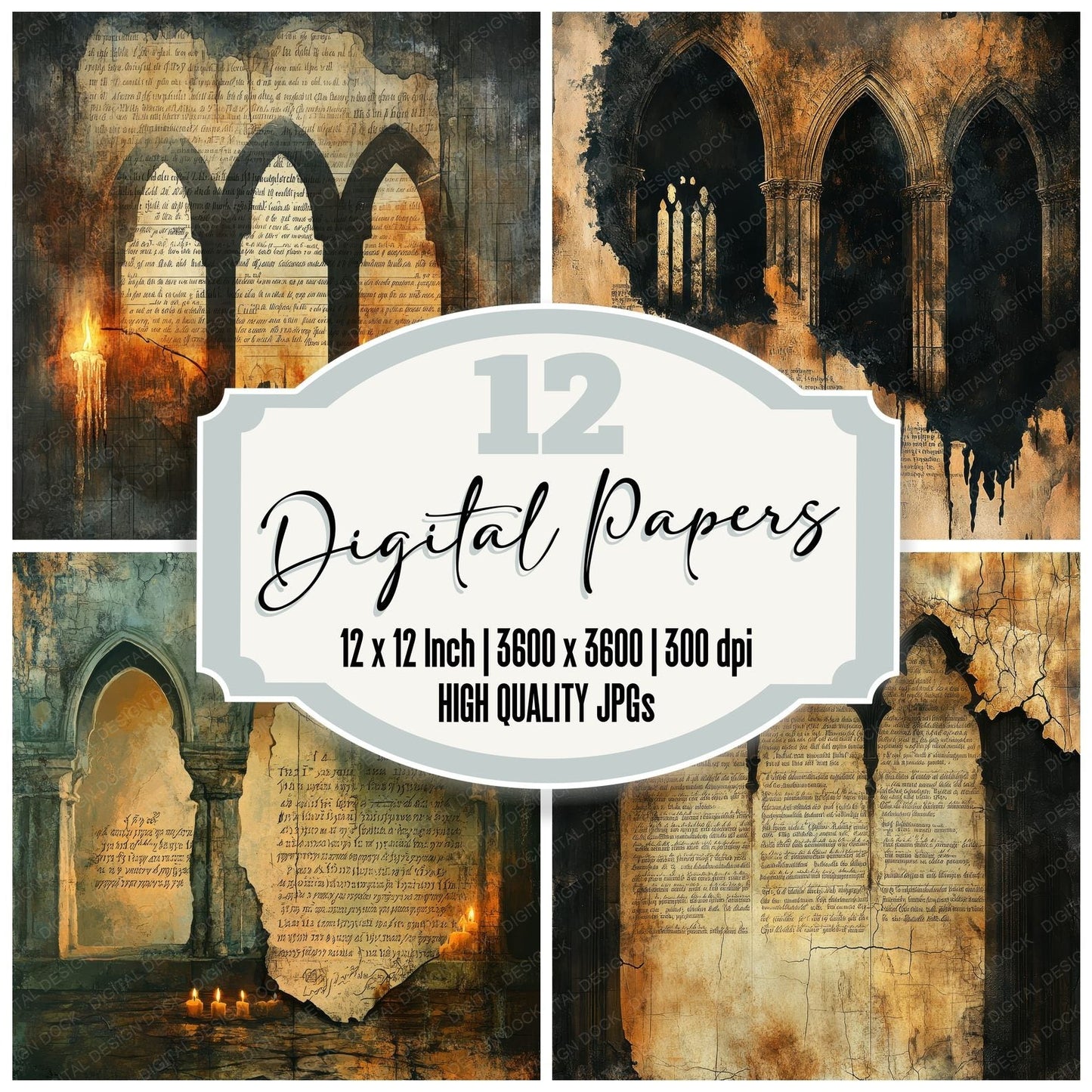Psalm Arch Scroll Digital Paper Pack (DDD003082)