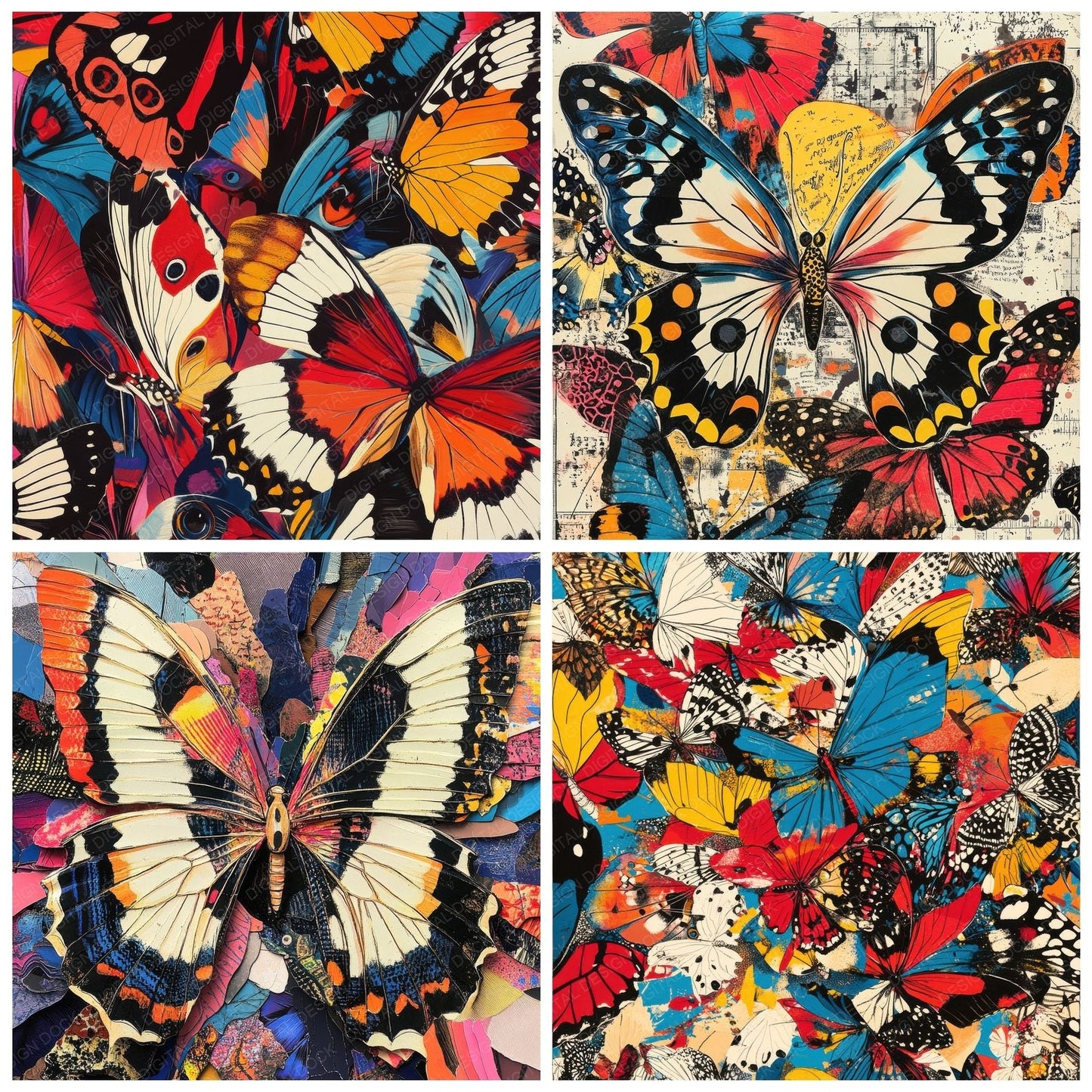 Psychedelic Butterfly Wing Digital Paper Pack (DDD003085)