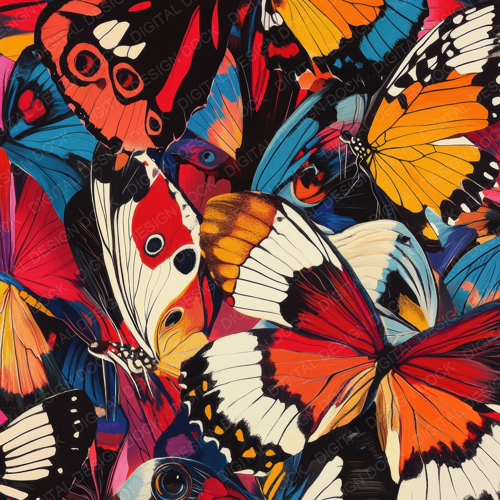 Psychedelic Butterfly Wing Digital Paper Pack (DDD003085)