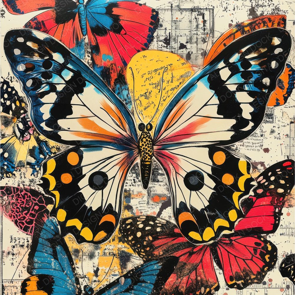 Psychedelic Butterfly Wing Digital Paper Pack (DDD003085)