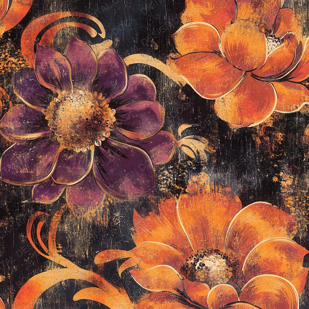 Psychedelic Smudge Florals Digital Paper Pack (DDD003091)