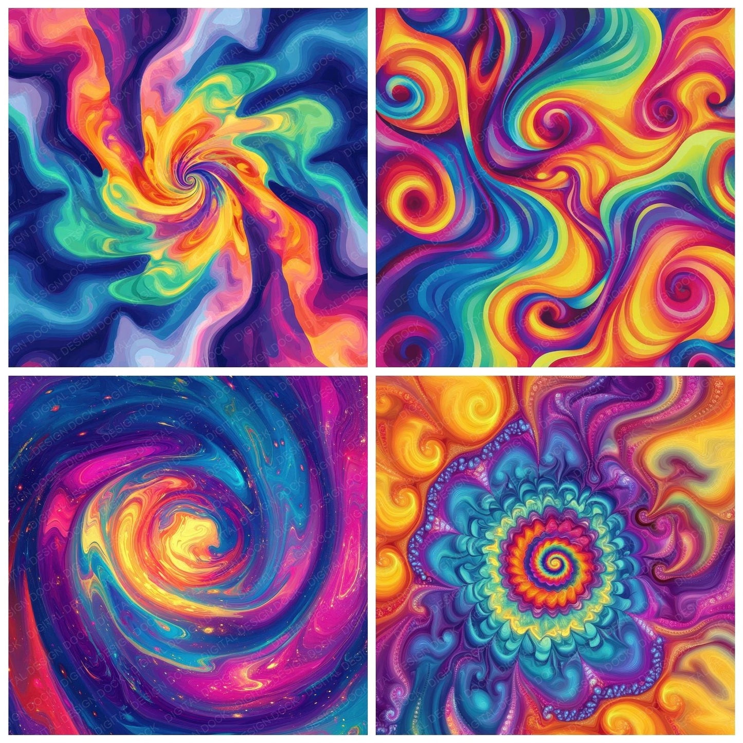 Psychedelic Swirls Digital Paper Pack (DDD003093)