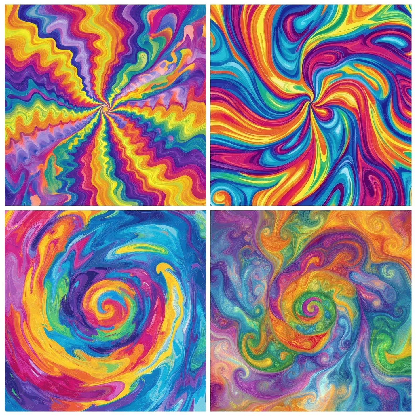 Psychedelic Swirls Digital Paper Pack (DDD003093)