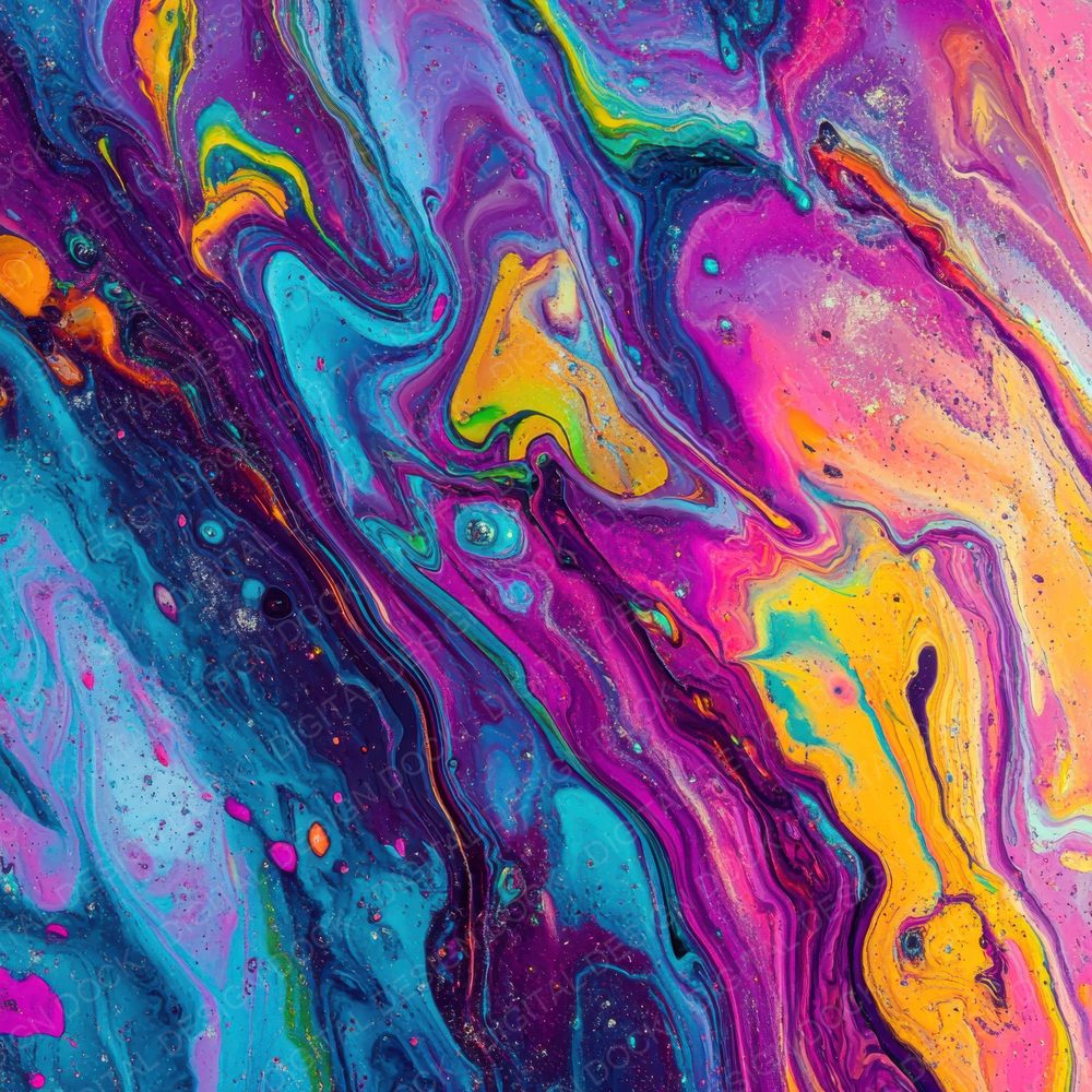 Psychedelic Swirls Rainbows Background Digital Paper Pack (DDD003094)