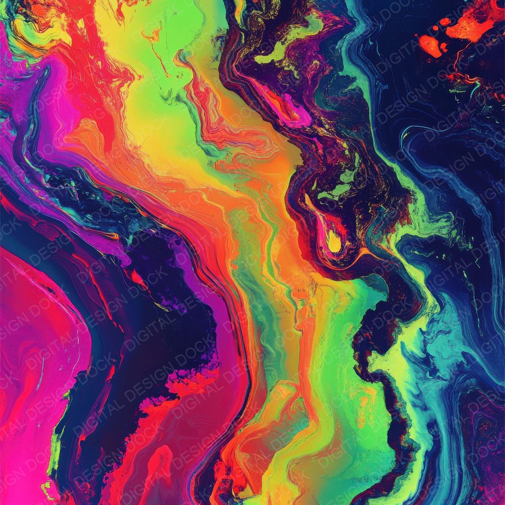 Psychedelic Swirls Rainbows Background Digital Paper Pack (DDD003094)