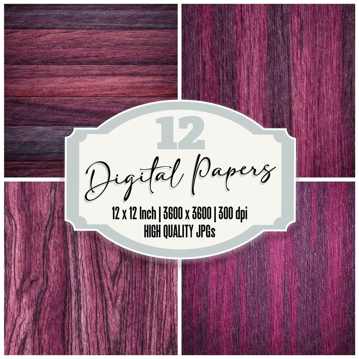 Purpleheart Deep Violet Matte Digital Paper Pack (DDD003104)