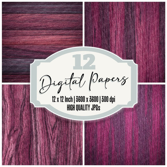 Purpleheart Deep Violet Matte Digital Paper Pack (DDD003104)