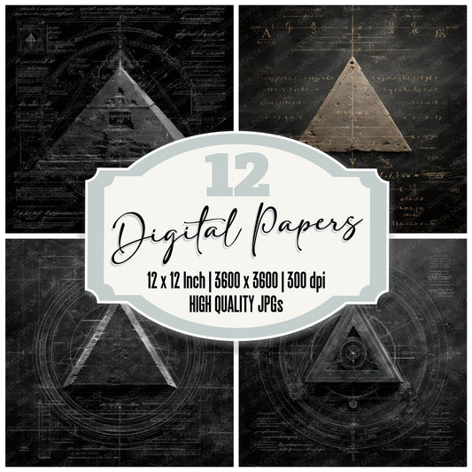 Pyramid Symbolic Grid Digital Paper Pack (DDD003105)