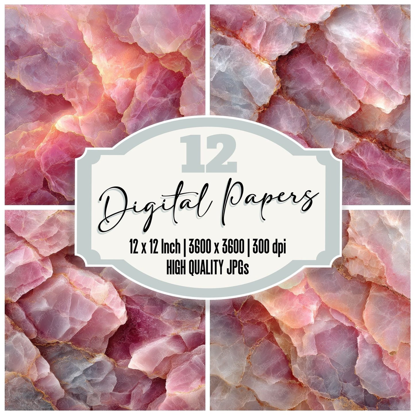Quartz Canyon Rose Glow Digital Paper Pack (DDD003107)