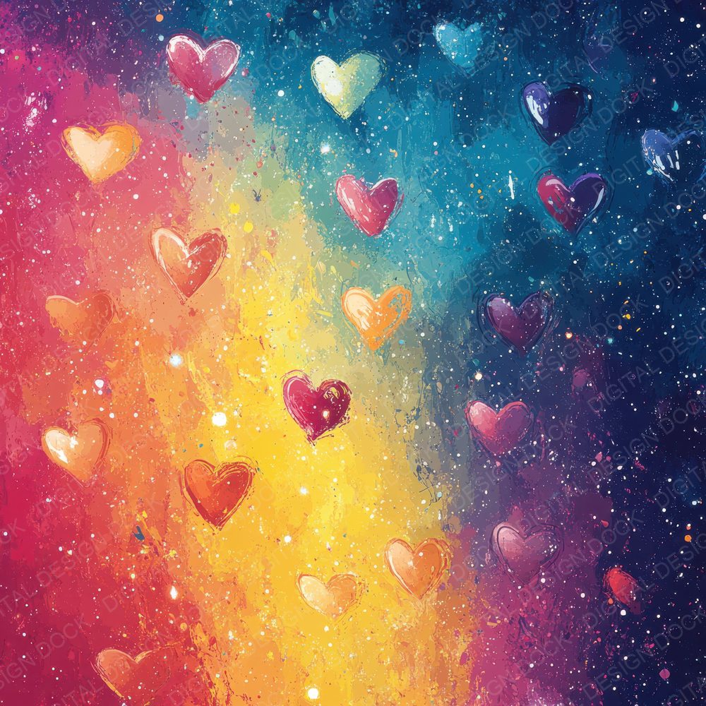 Rainbow Confetti Love Digital Paper Pack (DDD003134)