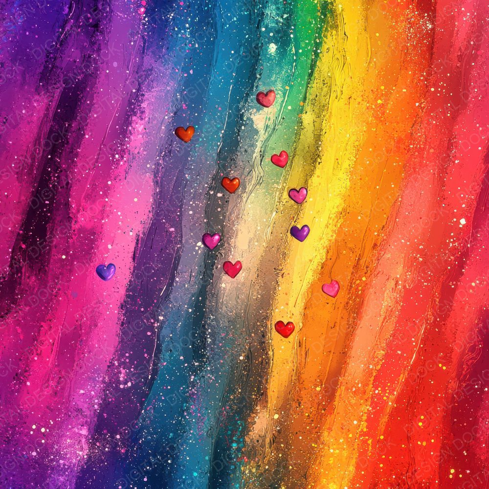 Rainbow Confetti Love Digital Paper Pack (DDD003134)