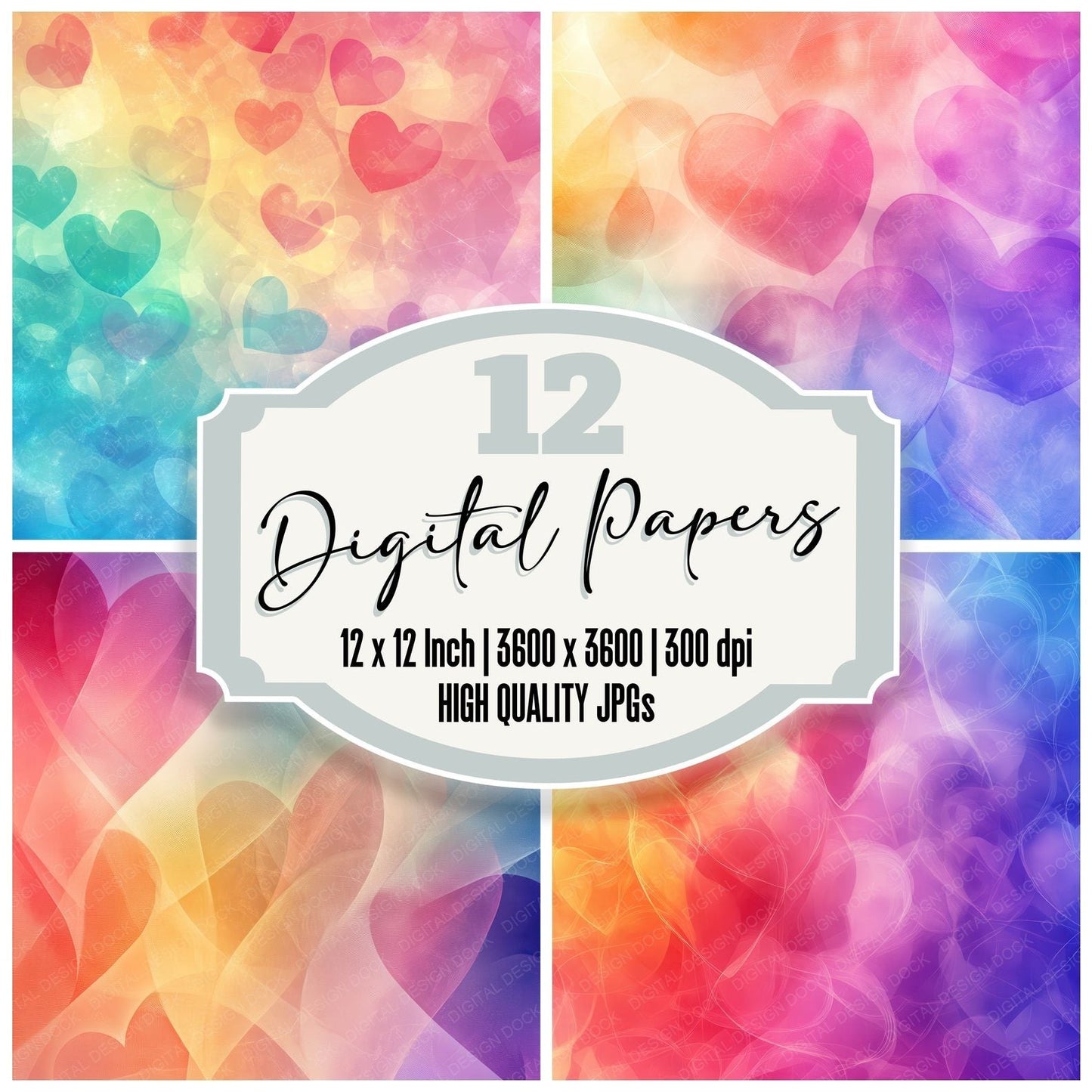 Rainbow Dream Glow Digital Paper Pack (DDD003140)
