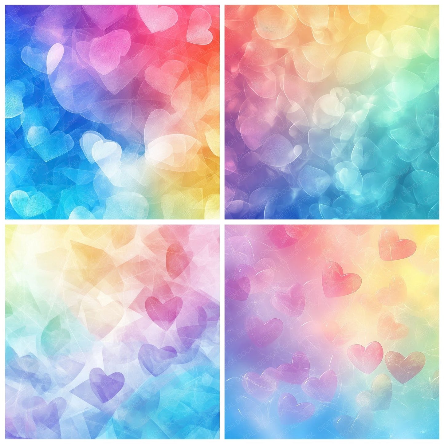 Rainbow Dream Glow Digital Paper Pack (DDD003140)