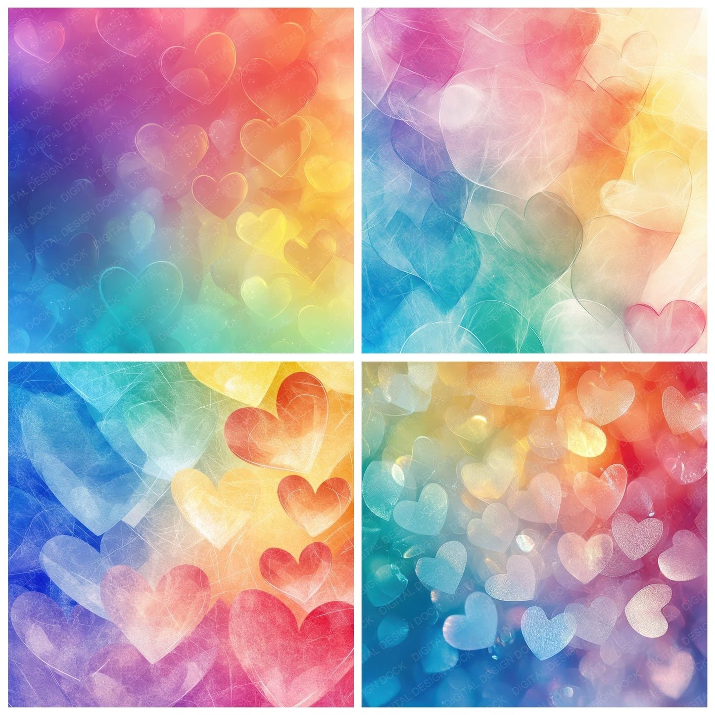 Rainbow Dream Glow Digital Paper Pack (DDD003140)