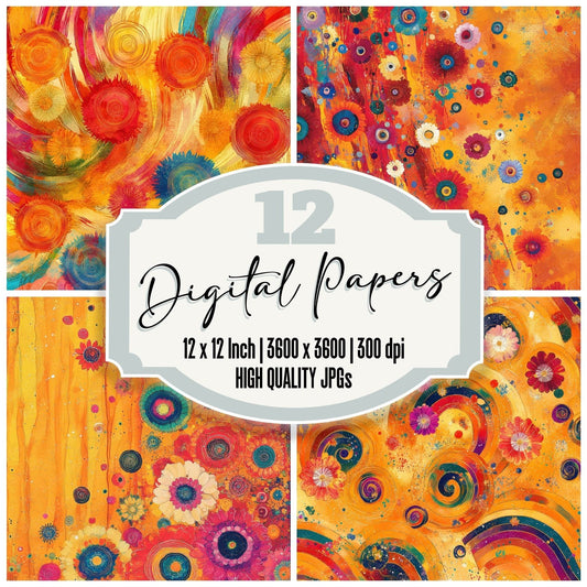 Rainbow Petal Rings Digital Paper Pack (DDD003152)