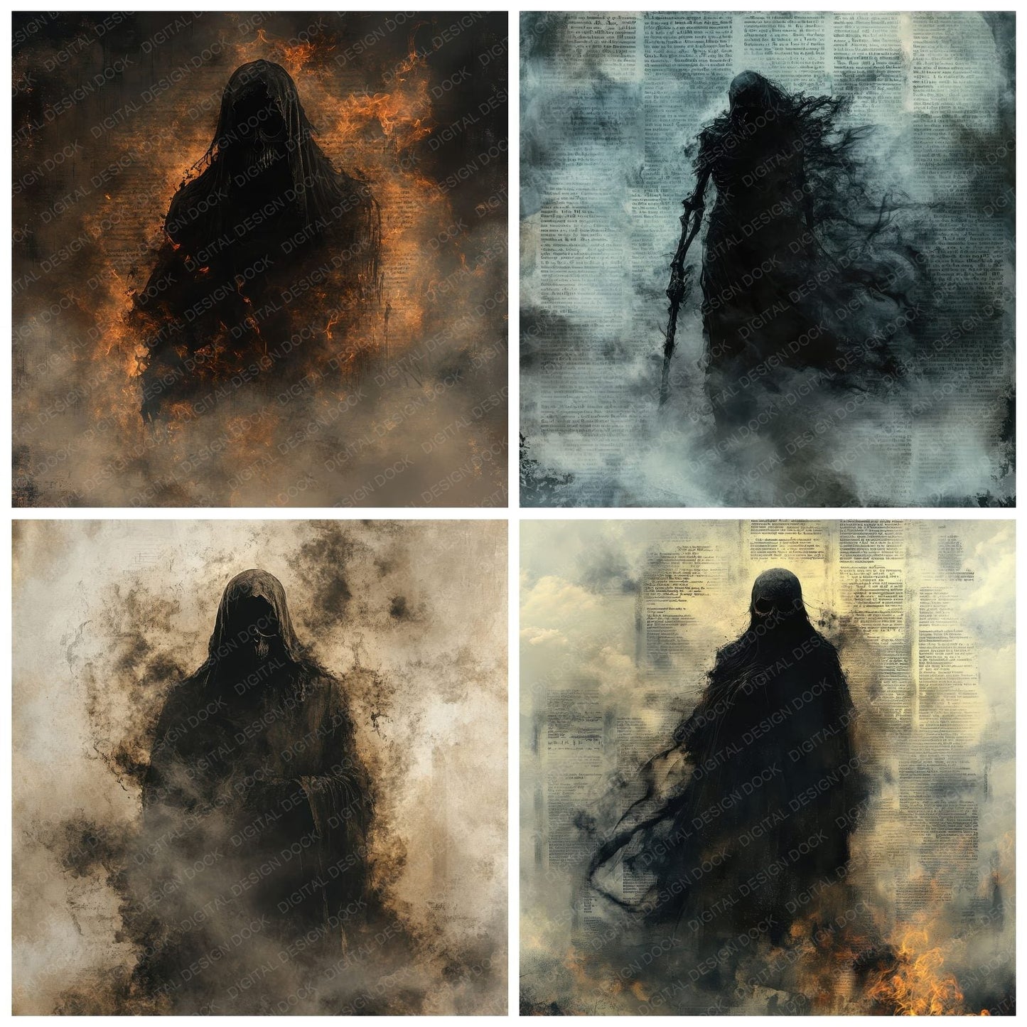 Reaper Smoke Burn Digital Paper Pack (DDD003170)