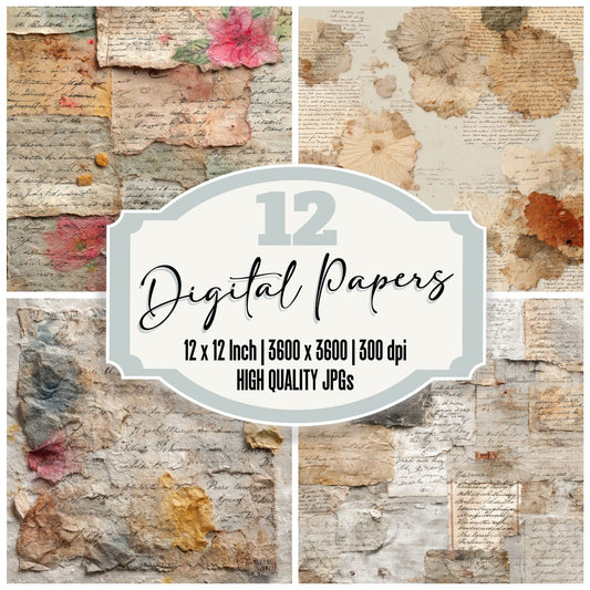 Recipe Note Petal Stitch Digital Paper Pack (DDD003171)