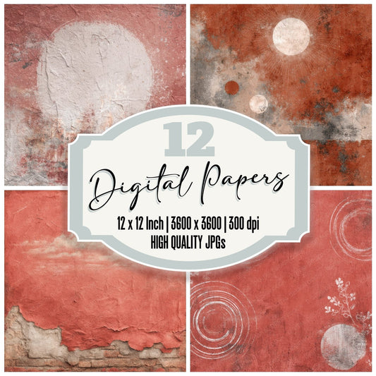 Red Wax Stamp Flicker Overlay Digital Paper Pack (DDD003187)