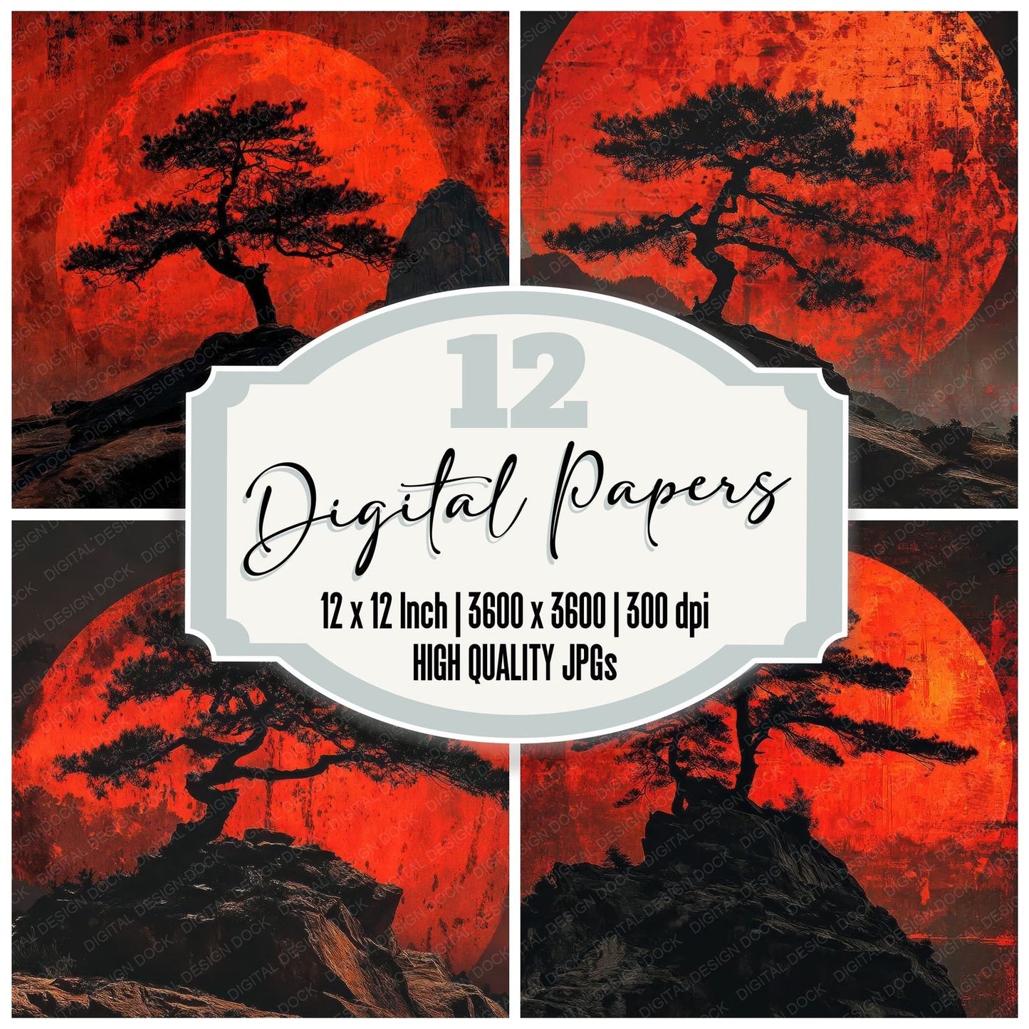 Redmoon Tree Cliff Digital Paper Pack (DDD003191)