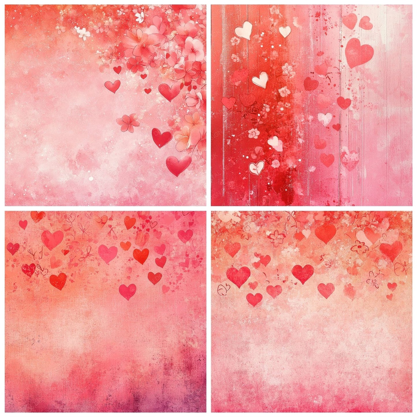Ribbon Heart Glow Digital Paper Pack (DDD003228)