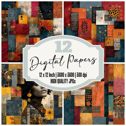 Ringgold Quilt Patch Story Texture Digital Paper Pack (DDD003235)