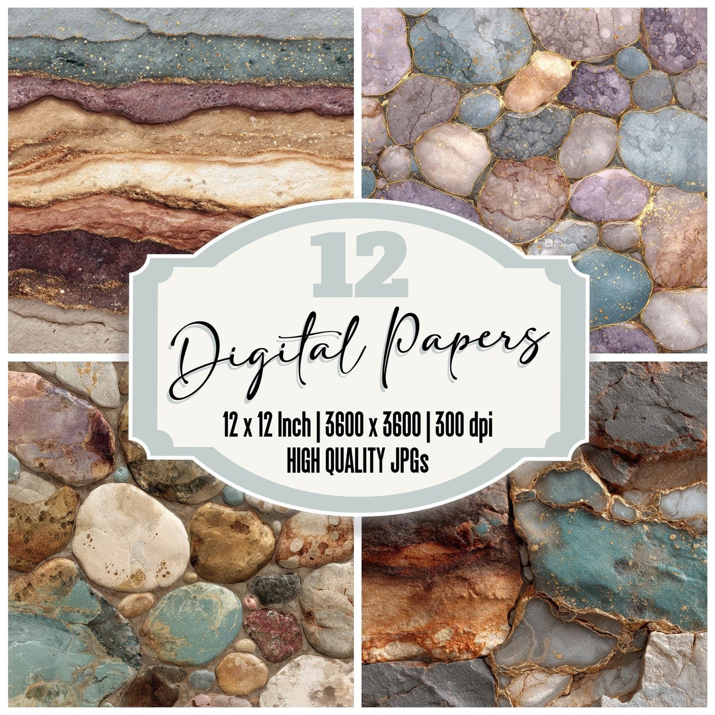River Silt Pebble Oxide Digital Paper Pack (DDD003244)