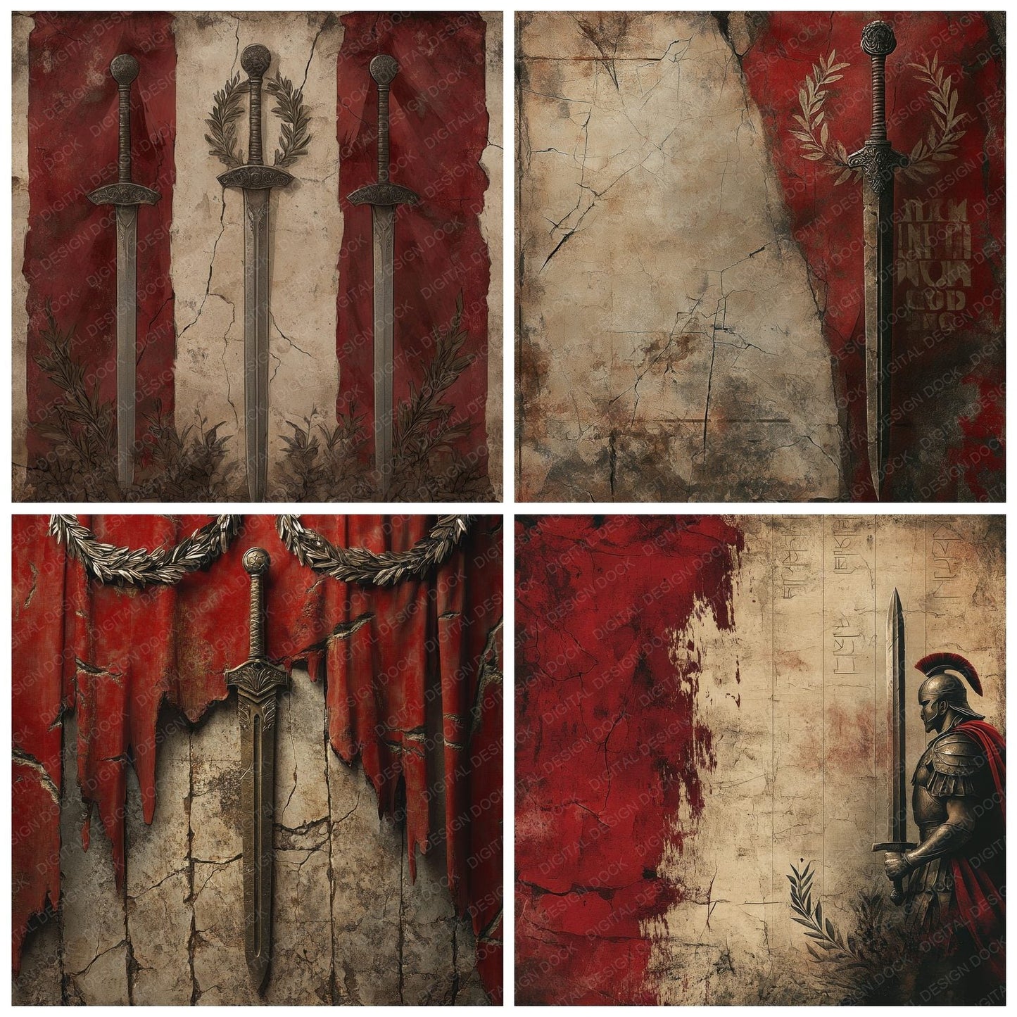 Roman Sword Armor Digital Paper Pack (DDD003251)