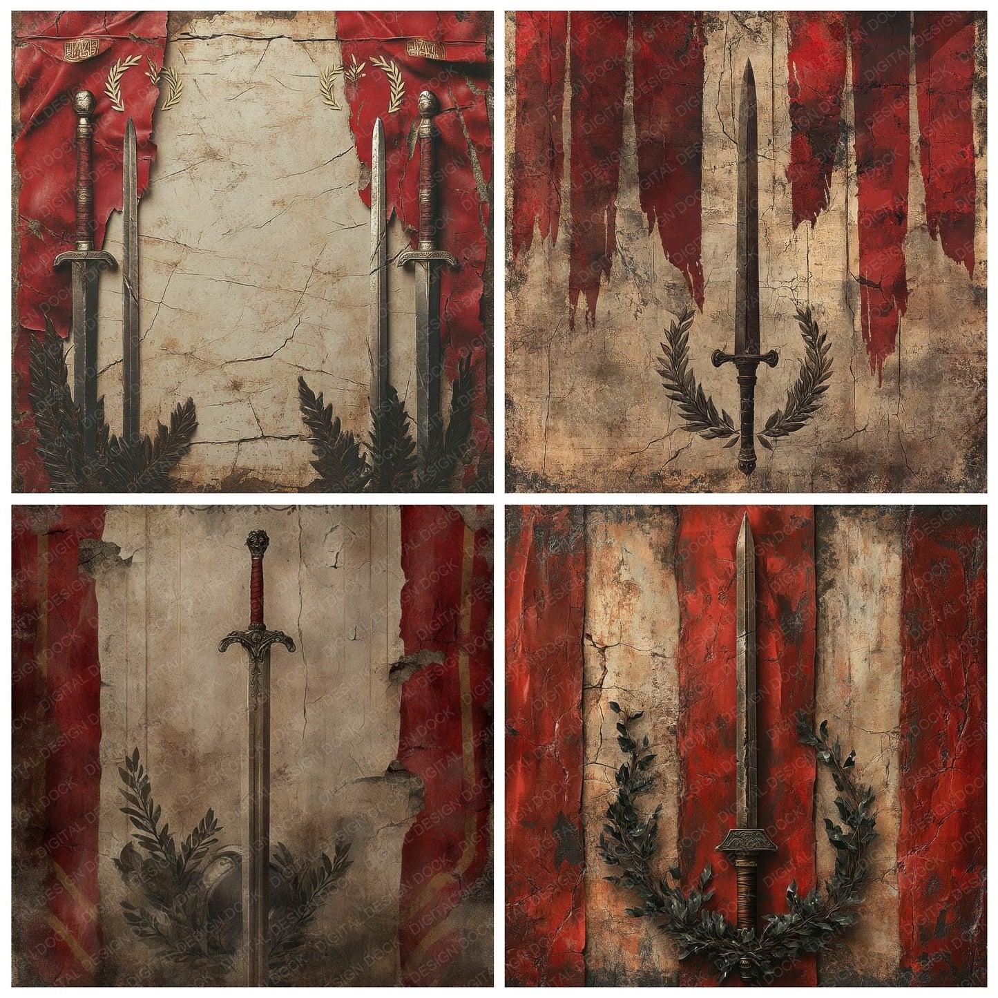 Roman Sword Armor Digital Paper Pack (DDD003251)