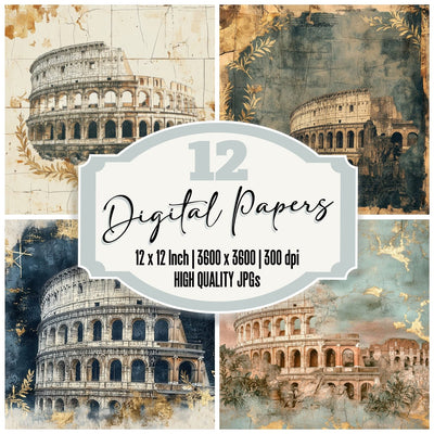 Rome Ruin Marble Digital Paper Pack (DDD003253)