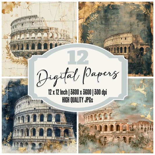 Rome Ruin Marble Digital Paper Pack (DDD003253)