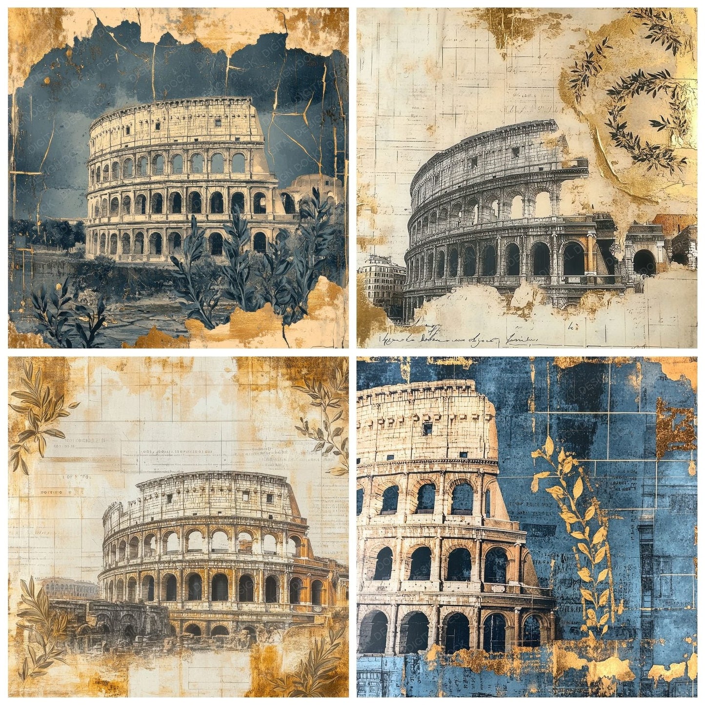 Rome Ruin Marble Digital Paper Pack (DDD003253)