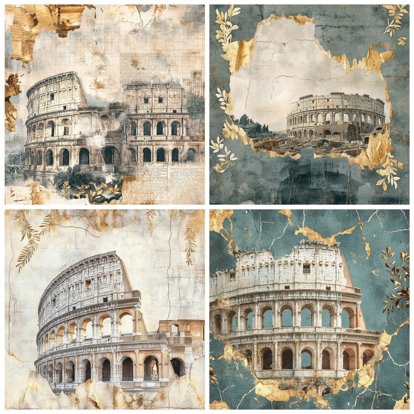 Rome Ruin Marble Digital Paper Pack (DDD003253)