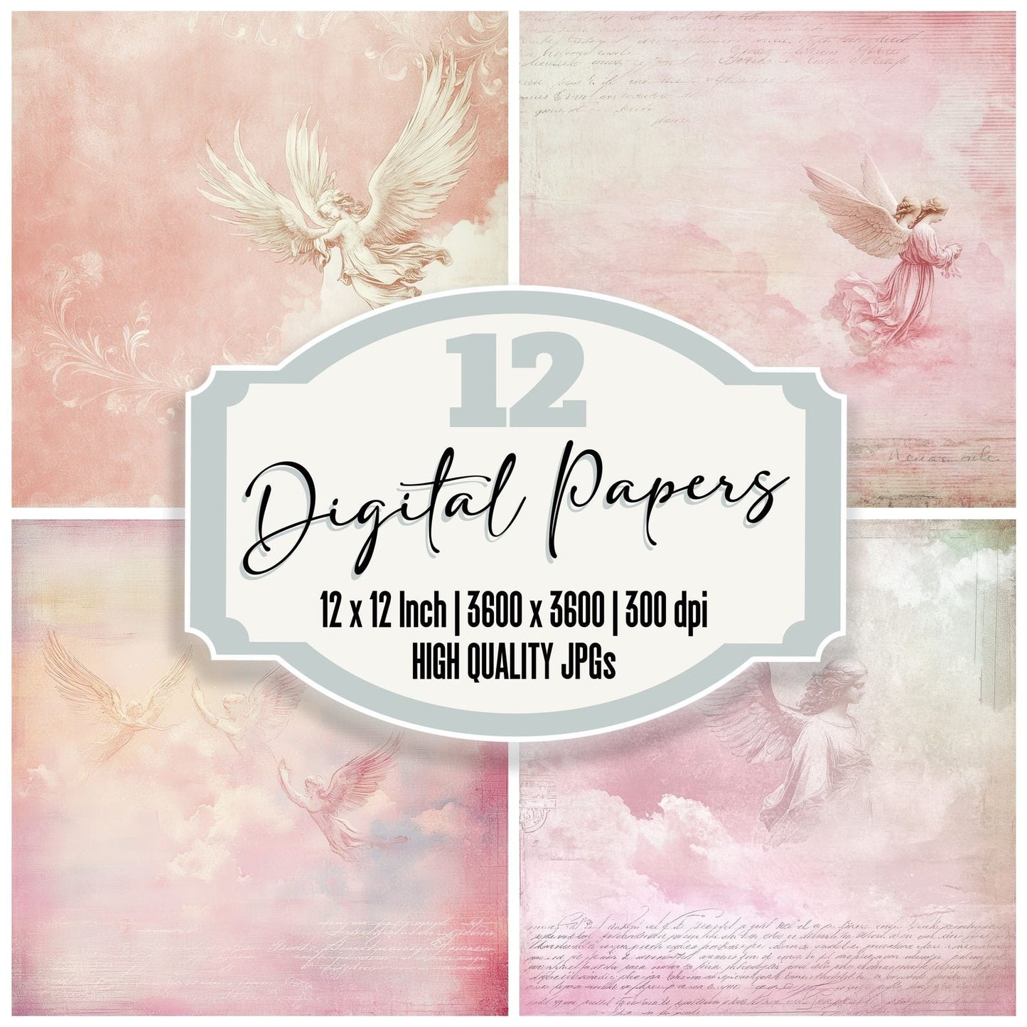 Rose Angel Cloud Digital Paper Pack (DDD003255)
