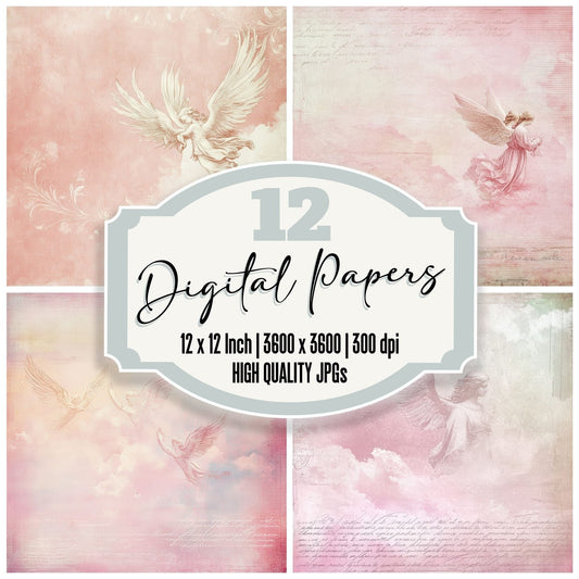 Rose Angel Cloud Digital Paper Pack (DDD003255)