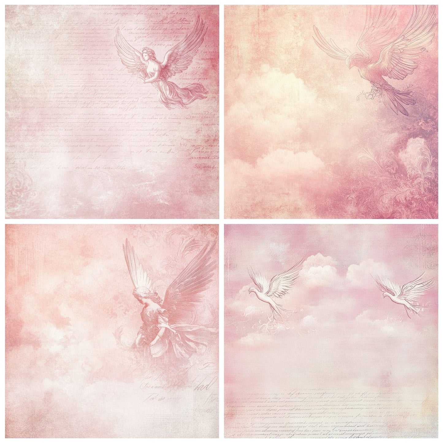 Rose Angel Cloud Digital Paper Pack (DDD003255)