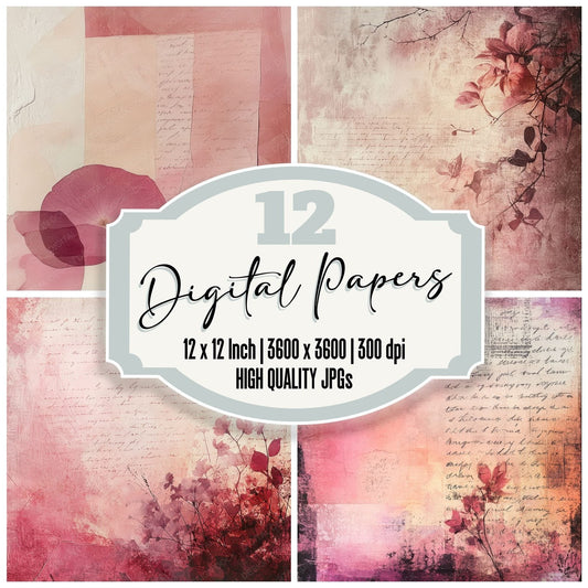 Rose Arch Script Digital Paper Pack (DDD003257)