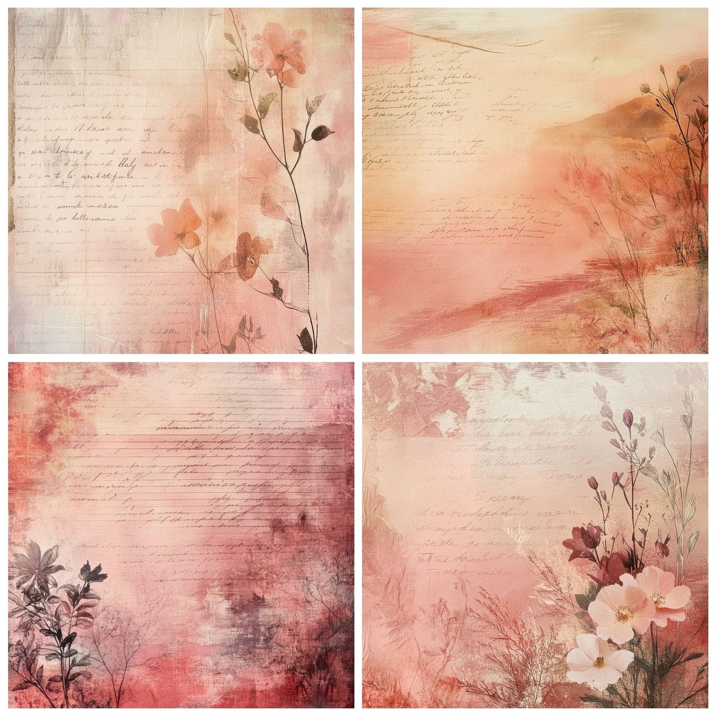 Rose Arch Script Digital Paper Pack (DDD003257)