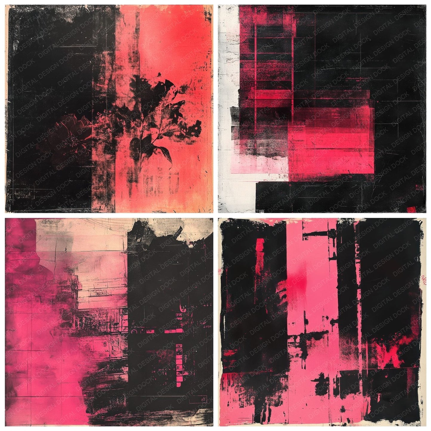 Rose Black Flash Digital Paper Pack (DDD003259)