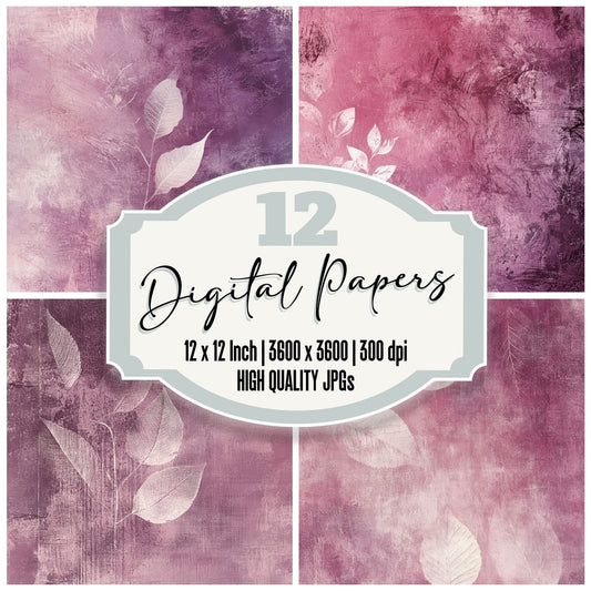 Rose Faint Leaf Prints Digital Paper Pack (DDD003262)