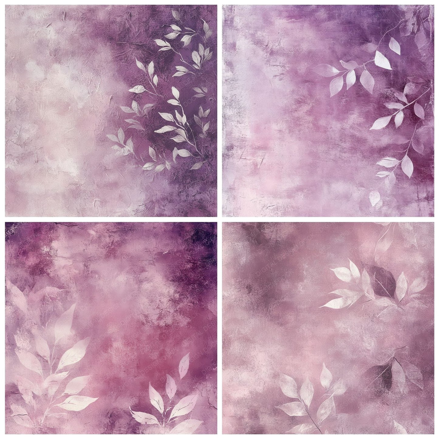 Rose Faint Leaf Prints Digital Paper Pack (DDD003262)