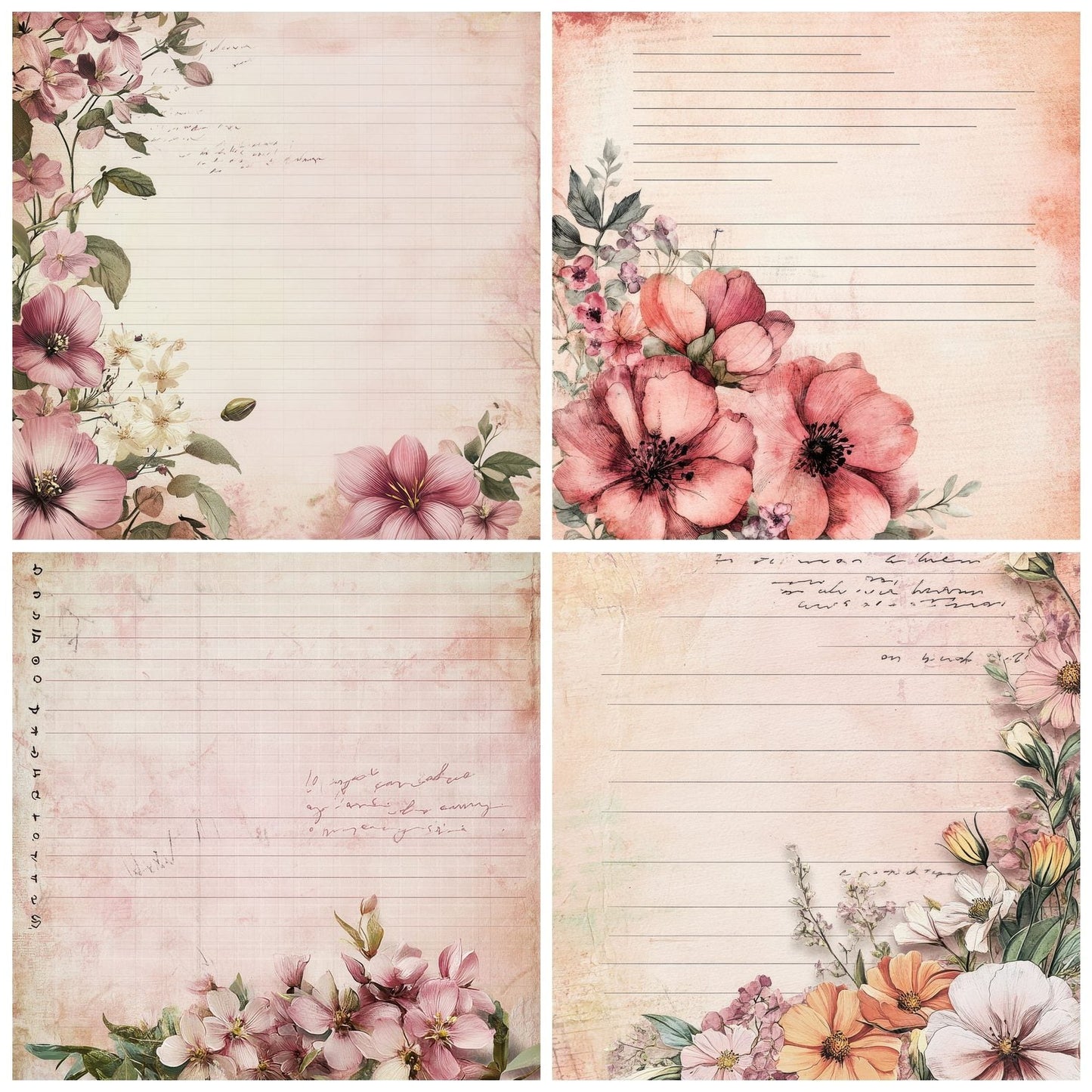 Rose Garden Lined Digital Paper Pack (DDD003264)