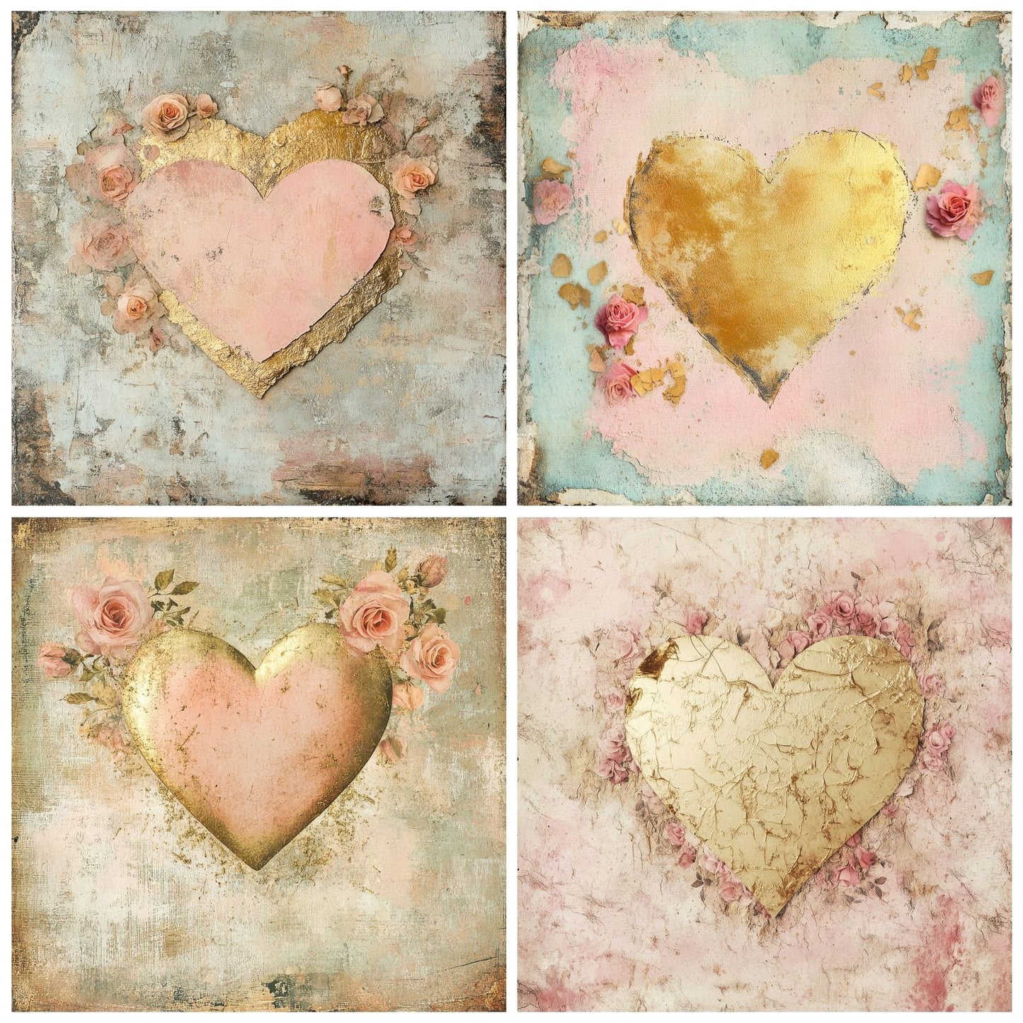 Rose Gold Heart Digital Paper Pack (DDD003265)