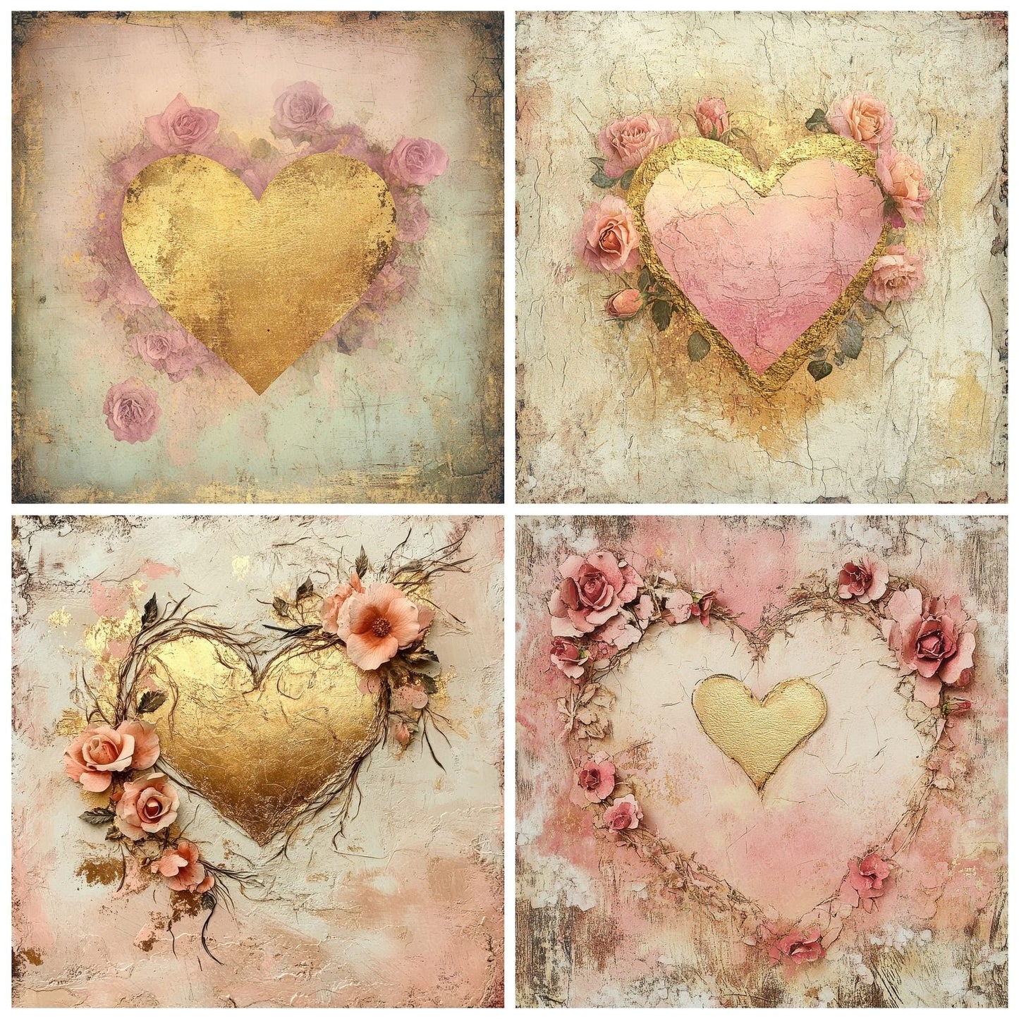 Rose Gold Heart Digital Paper Pack (DDD003265)