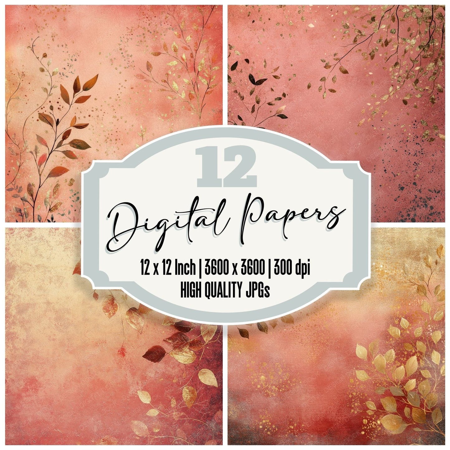 Rose Gold Speckle Digital Paper Pack (DDD003267)