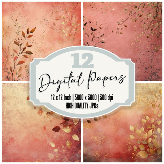 Rose Gold Speckle Digital Paper Pack (DDD003267)