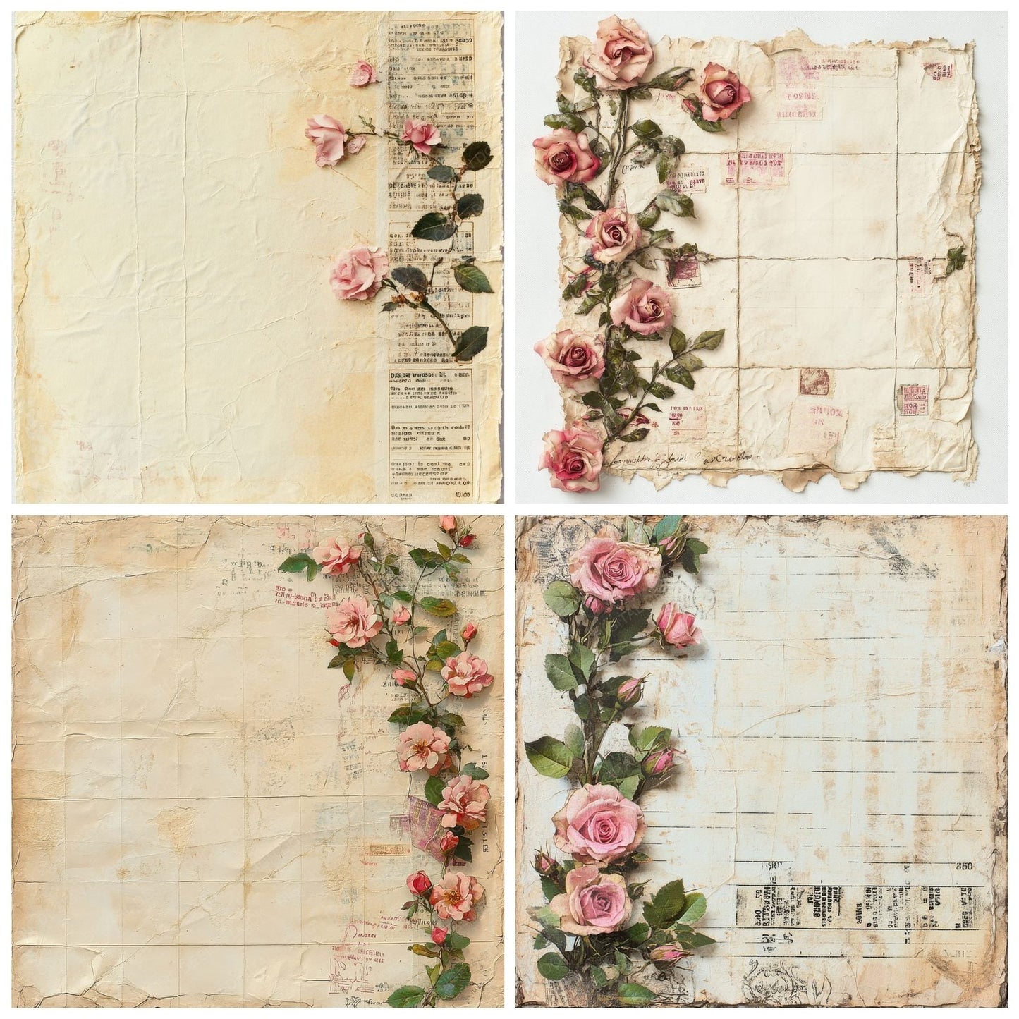 Rose Opera Ticket Strip Digital Paper Pack (DDD003273)