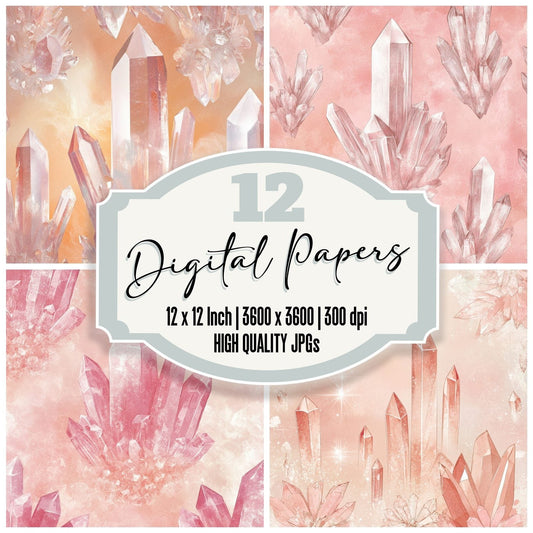Rose Quartz Shimmer Digital Paper Pack (DDD003279)