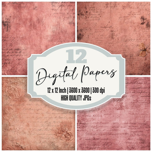 Rose Script Fabric Smudge Digital Paper Pack (DDD003281)