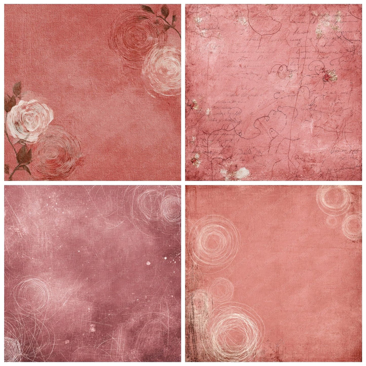 Rose Script Fabric Smudge Digital Paper Pack (DDD003281)