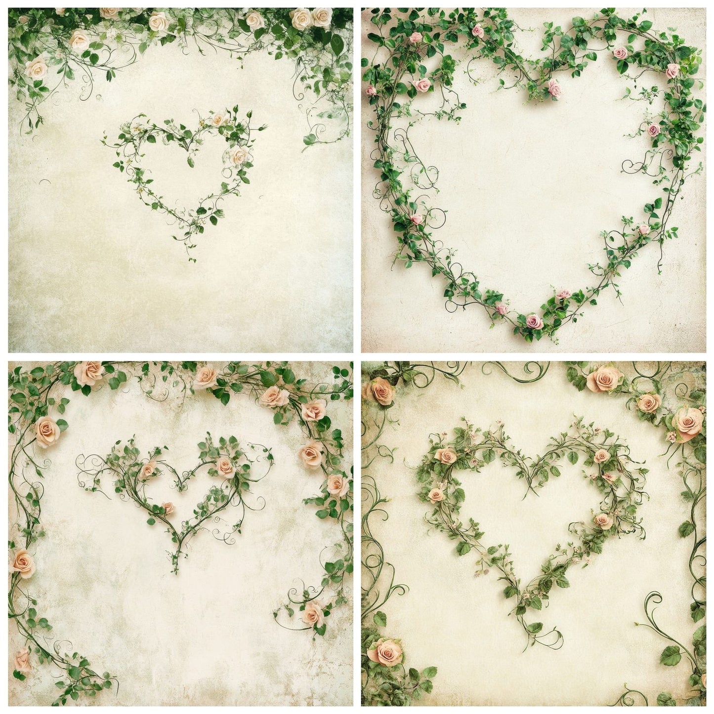 Rose Vine Heart Digital Paper Pack (DDD003284)